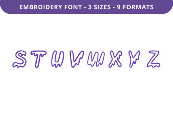 Drippy Ghost Font S-Z: A Holiday Embroidery Review